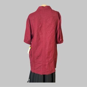 Cubavera Men's Short Sleeve Shirt - Deep Red